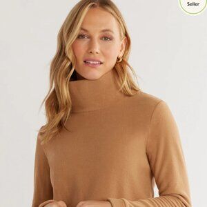 New with Tags Dudley Stephens Park Slope Turtleneck Vello Fleece in Camel